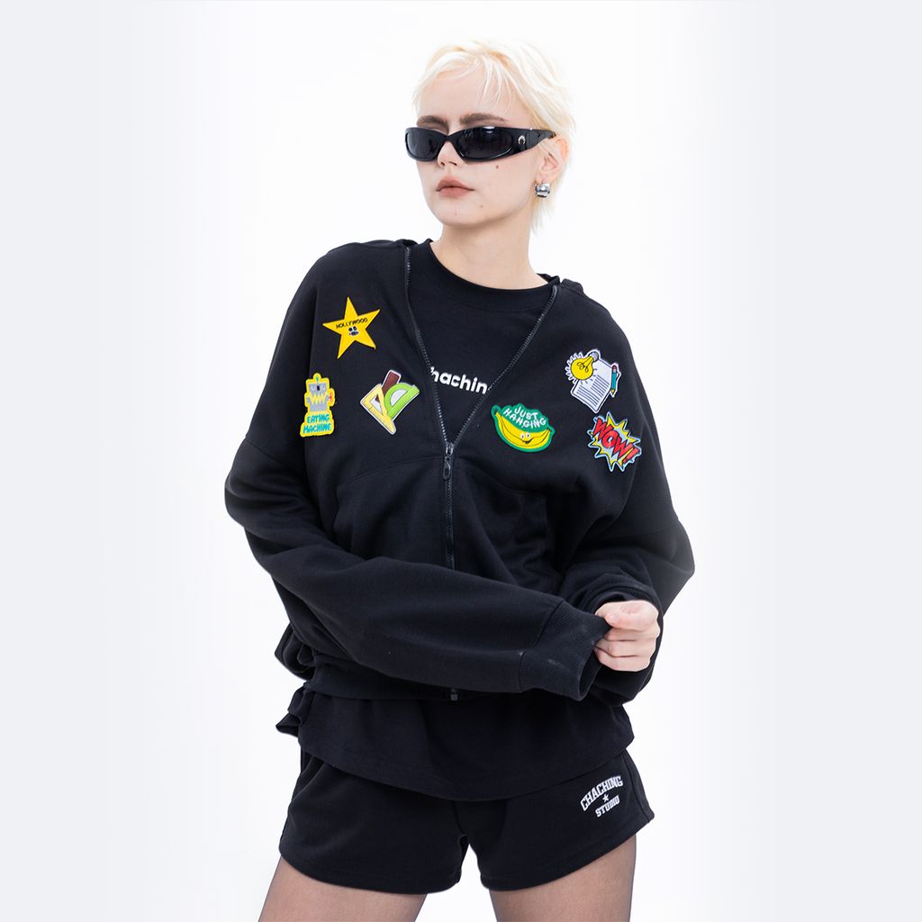 CHACHING HOODIE ZIP - ĐEN
