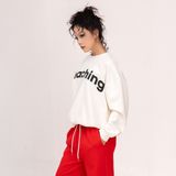  Áo Sweater Unisex Form Oversize - Trắng 