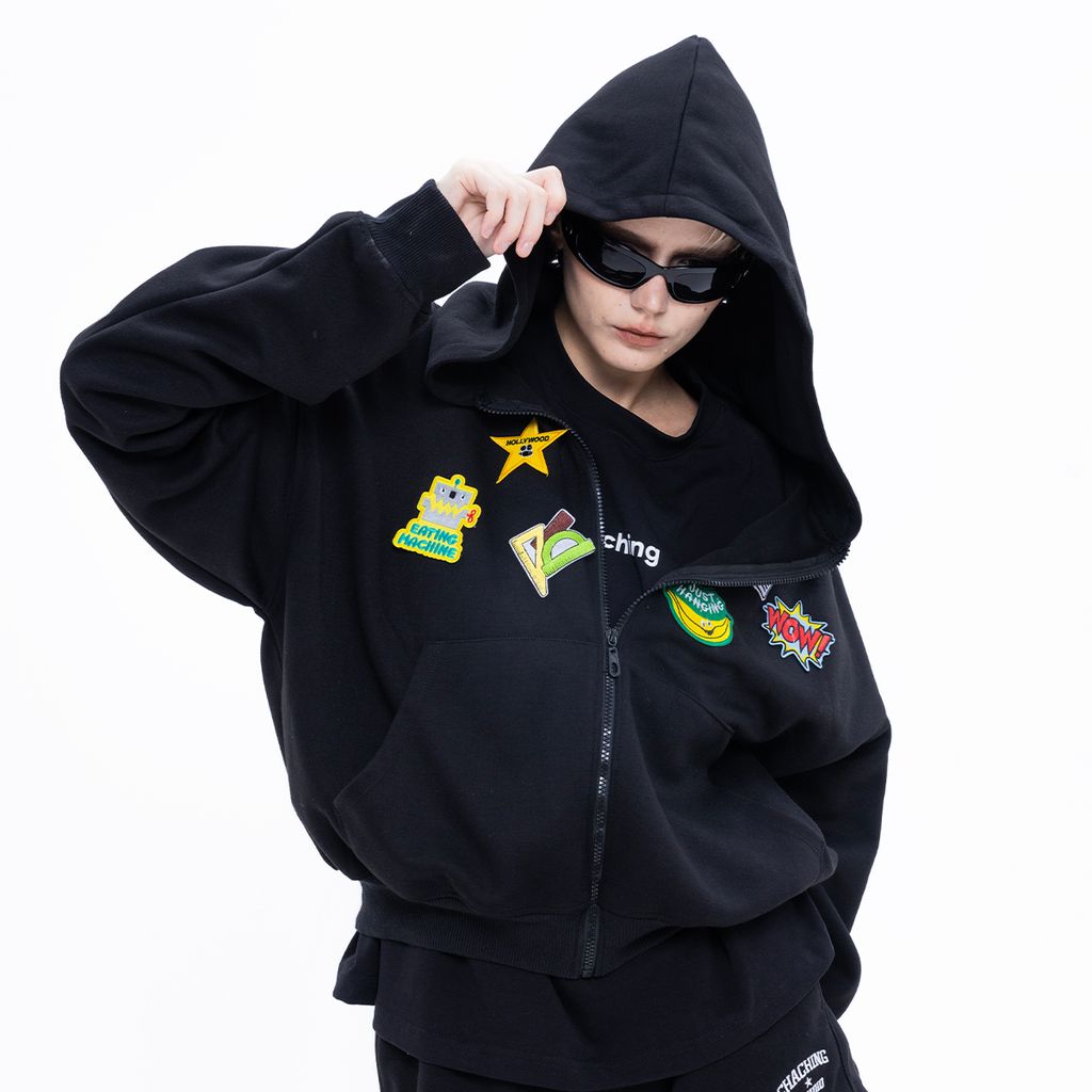 CHACHING HOODIE ZIP - ĐEN