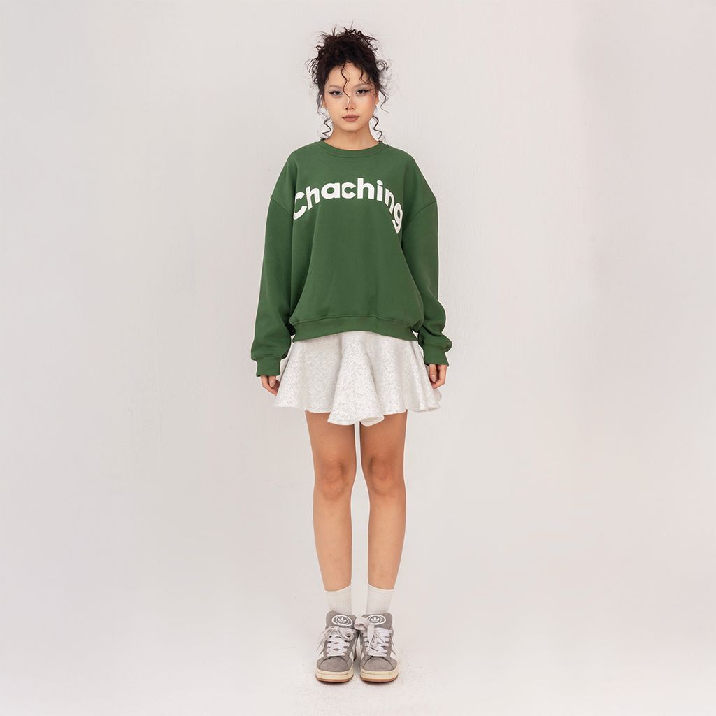 Áo Sweater Unisex Form Oversize - Xanh lá