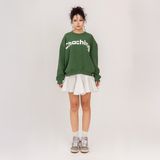  Áo Sweater Unisex Form Oversize - Xanh lá 