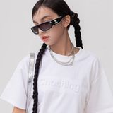  Áo Thun Hoạ Tiết Chữ Dập Nổi - Trắng 