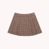 Chân Váy Xếp Ly Linen Xước - Nâu Caro 