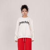  Áo Sweater Unisex Form Oversize - Trắng 