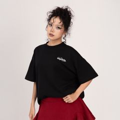 Áo Rắn Boxy In Logo Unisex - Đen
