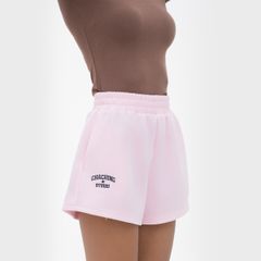 QUẦN SHORT NỈ THÊU LOGO - HỒNG