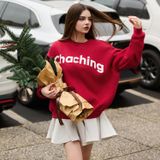  Áo Sweater Unisex Form Oversize - Đỏ 