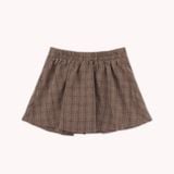  Chân Váy Xếp Ly Linen Xước - Nâu Caro 