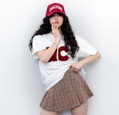 Áo AC Bông Xù Boxy Unisex - Đỏ Chữ Be