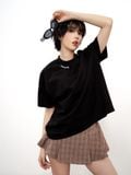  Chân Váy Xếp Ly Linen Xước - Nâu Caro 