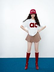 Chân Váy Xếp Ly Linen Xước - Nâu Caro