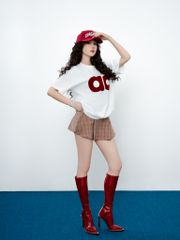 Chân Váy Xếp Ly Linen Xước - Nâu Caro