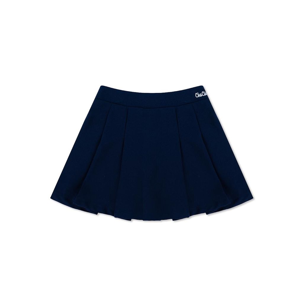 Chân Váy Xếp Ly Linen Xước - Xanh Navy