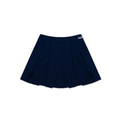 Chân Váy Xếp Ly Linen Xước - Xanh Navy