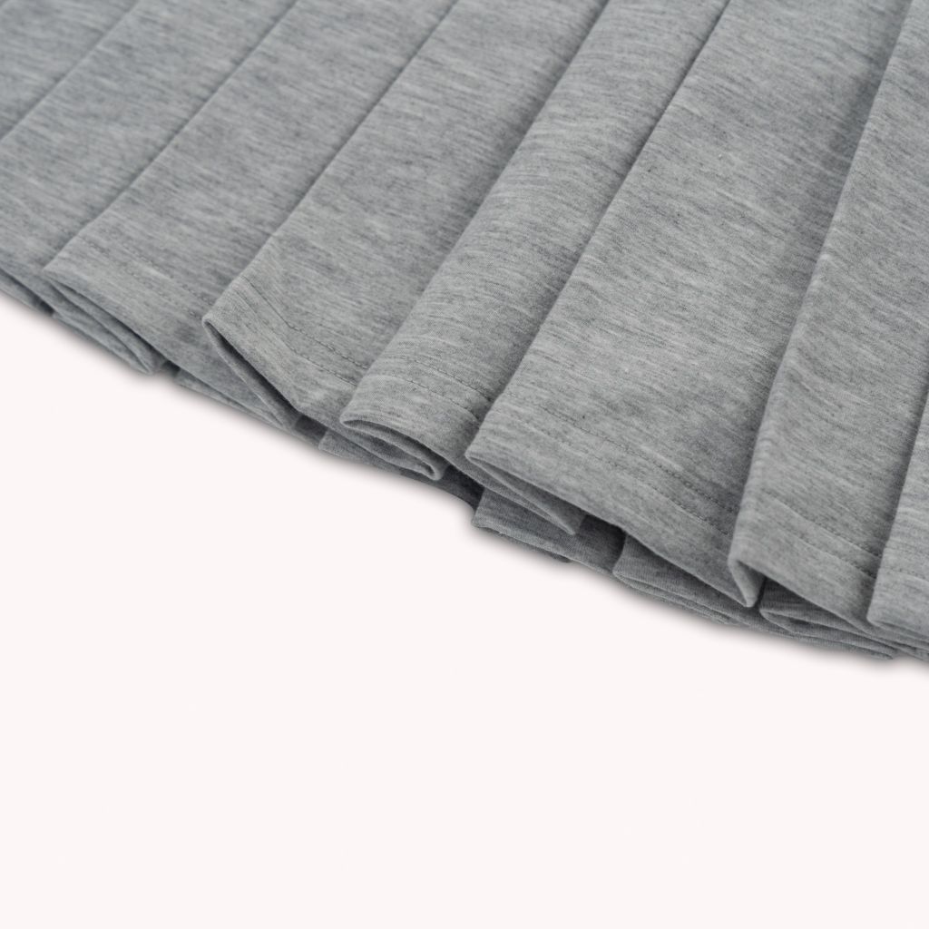 Chân Váy Xếp Ly Dáng Xoè Ngắn - Xám