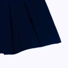 Chân Váy Xếp Ly Linen Xước - Xanh Navy