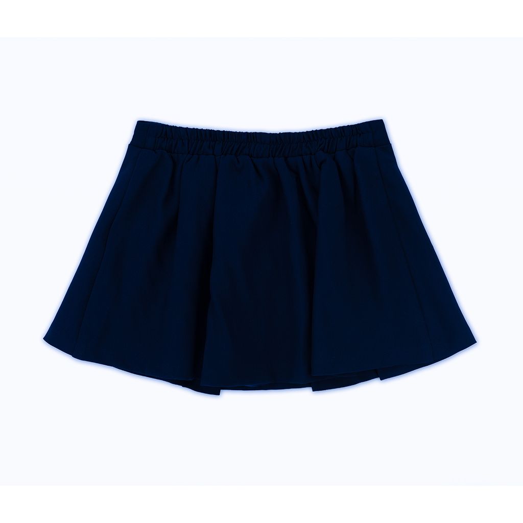 Chân Váy Xếp Ly Linen Xước - Xanh Navy