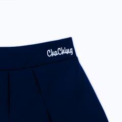 Chân Váy Xếp Ly Linen Xước - Xanh Navy