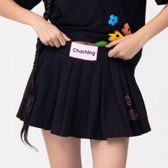 Chân Váy Xếp Ly Thun Tici - Đen