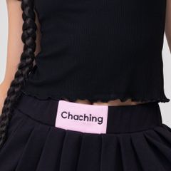Chân Váy Xếp Ly Thun Tici - Đen
