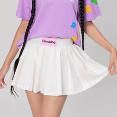 Chân Váy Xếp Ly Thun Tici - Trắng