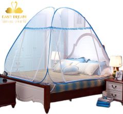 MÙNG / MÀN CHỤP CHỐNG MUỖI TỰ BUNG , Gấp Gọn cao 1m65 vải tuyn Khóa inox đôi 2 chiều