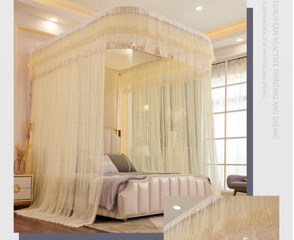 Màn khung kéo dây ròng rọc không khoan tường  + tăng chỉnh chiều cao  Mùng ngủ cao cấp hiện đại chống muỗi sang trọng - quà tặng màn ngủ khách sạn resort - homestay