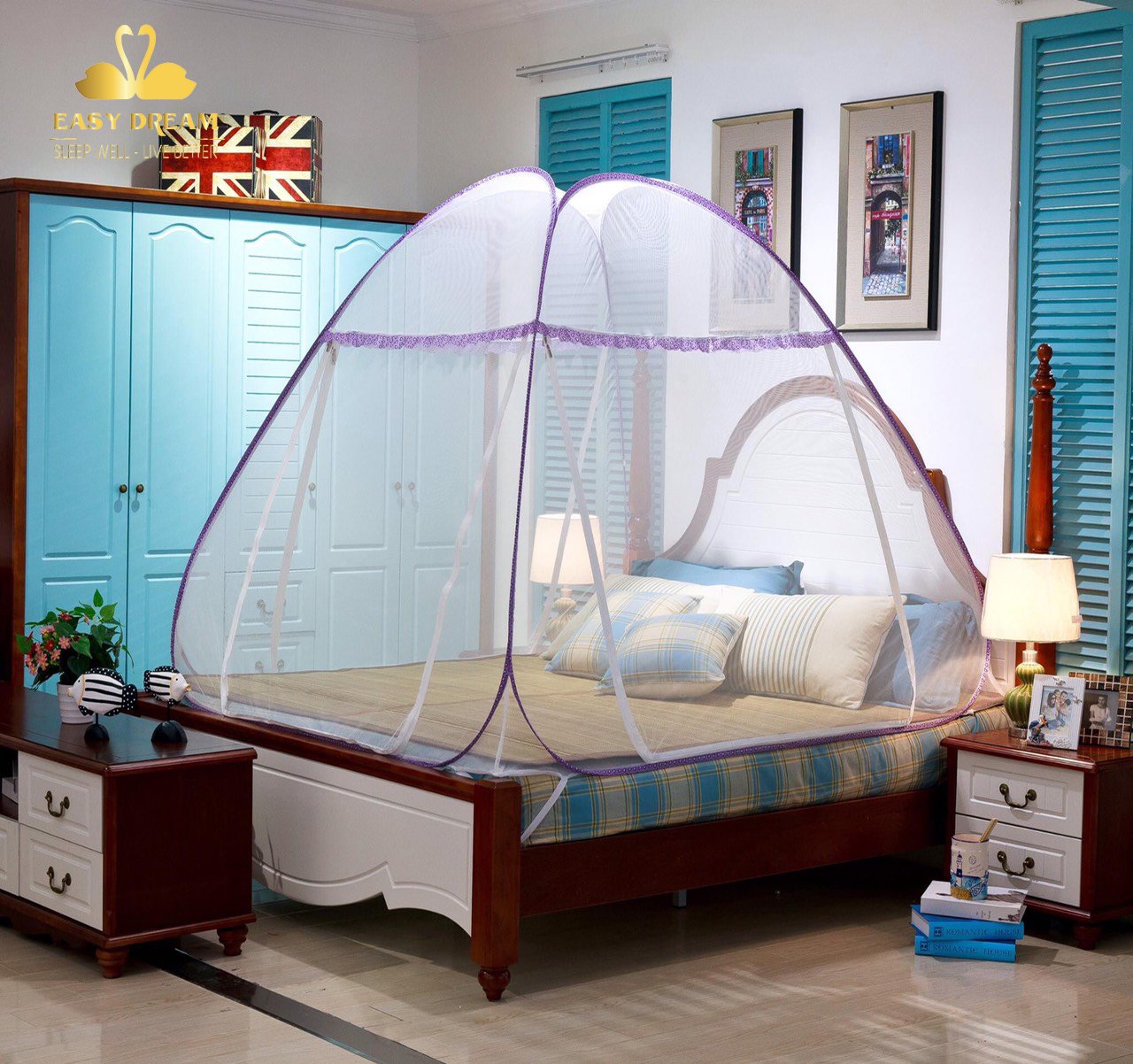 Mùng chụp tự bung gấp gọn người lớn  1m2 , 1m4, 1m5 , 1m6, 1m8x2m , 2m2 gấp xếp gọn siêu tiện lợi màn tự bung -mùng ngủ chống muỗi