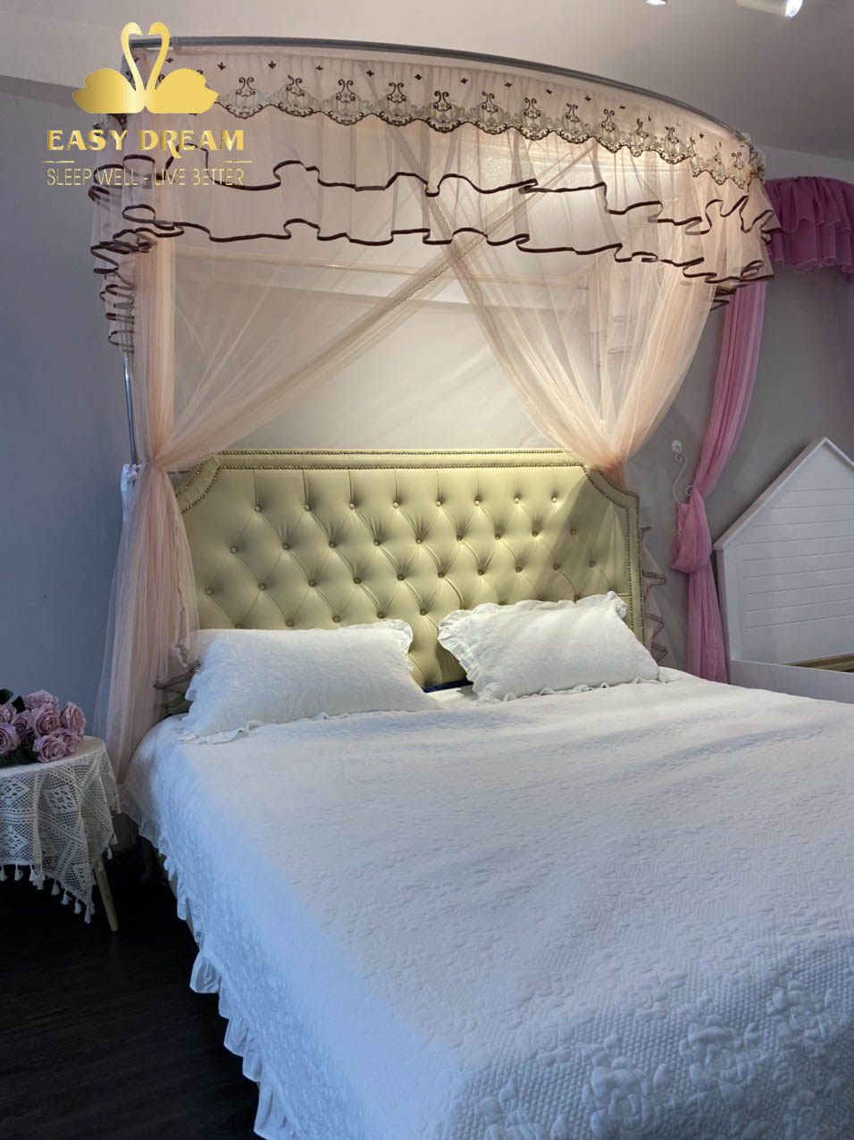 Màn khung không khoan tường thu gọn cao cấp Mùng ngủ chống muỗi