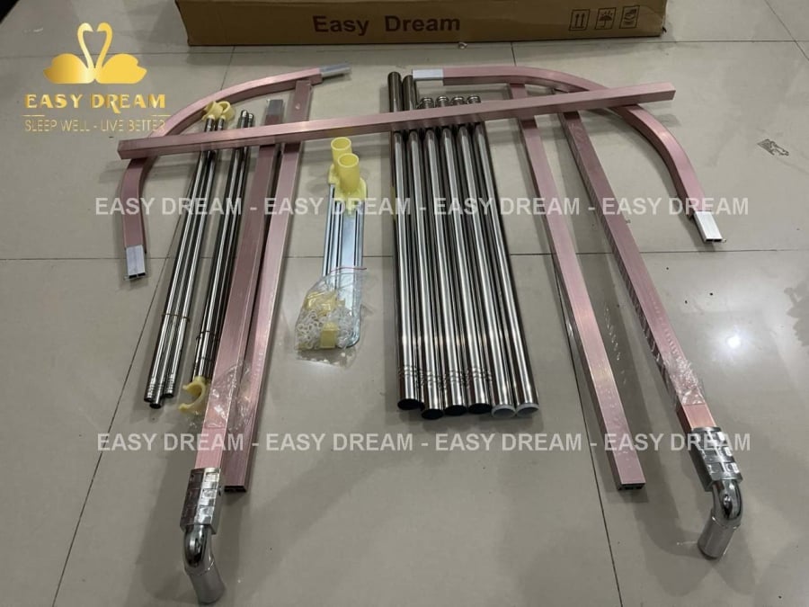 HOT MẪU MỚI ĐẸP 2025 Mùng màn khung công chúa không khoan tường kéo rèm lùa tay cao cấp EASY DREAM