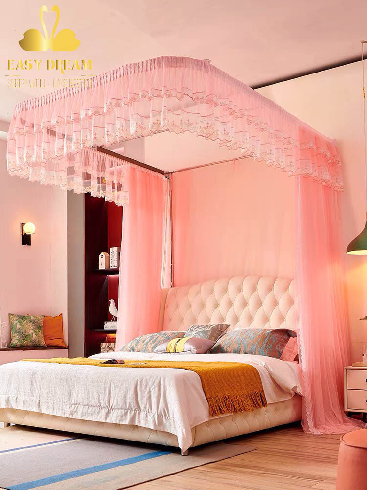 Màn khung kéo dây ròng rọc không khoan tường cao cấp EDEN SLEEP  -Mùng ngủ chống dáng công chúa mẫu mới đẹp