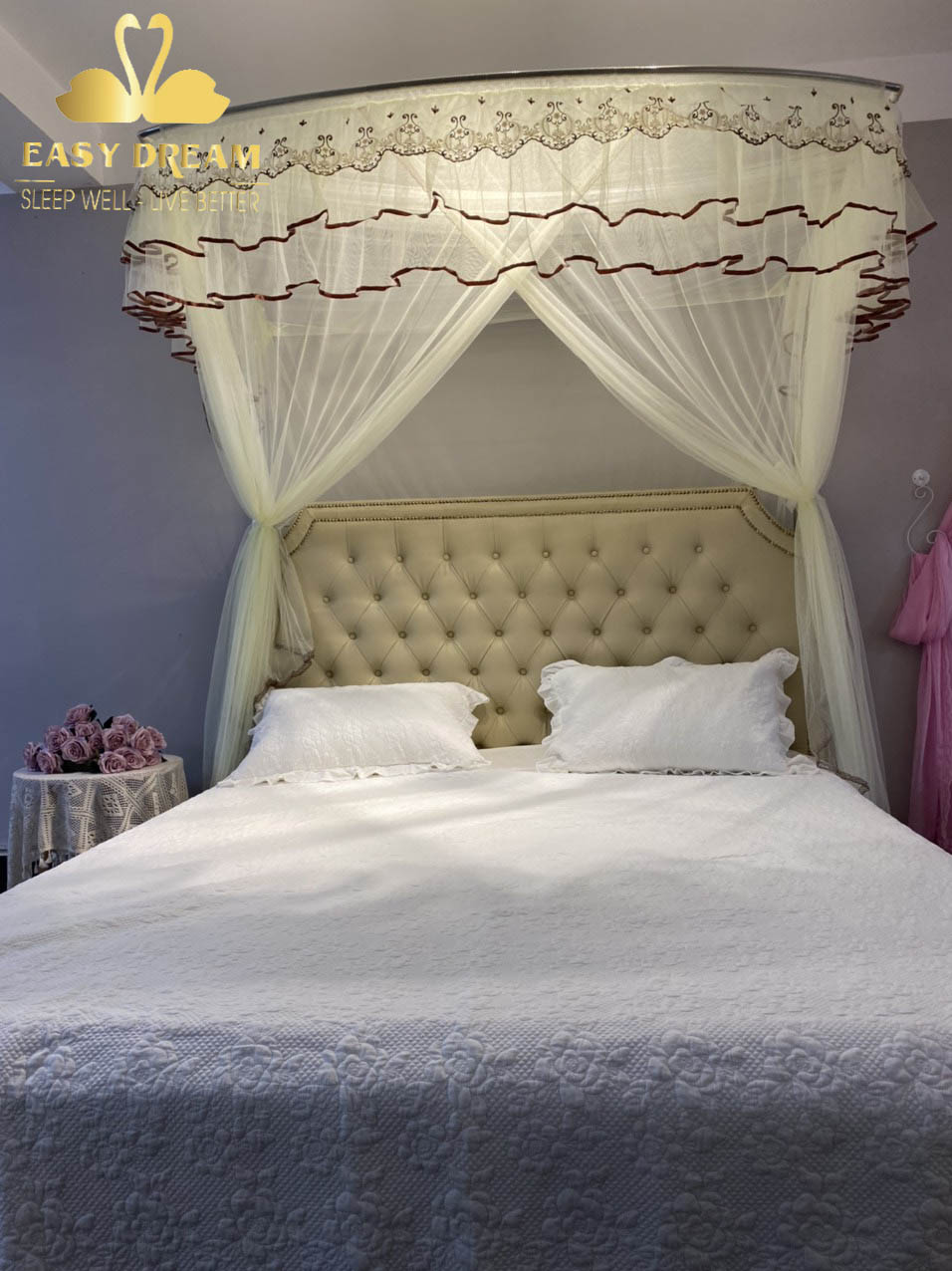 Màn khung không khoan tường thu gọn cao cấp Mùng ngủ chống muỗi