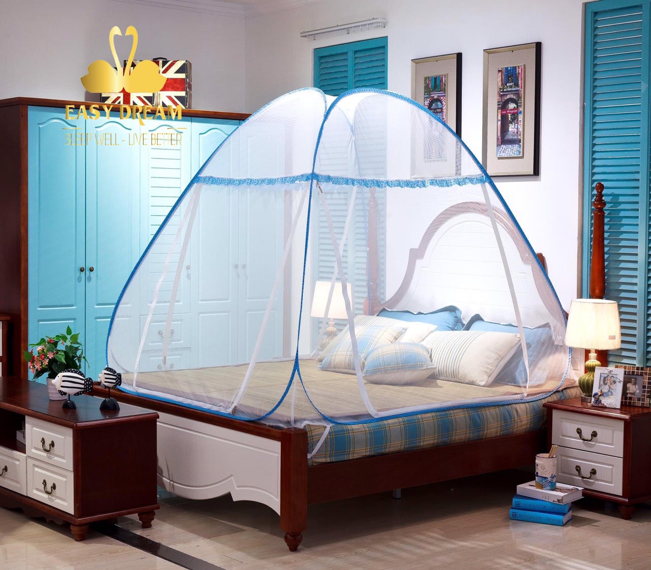 MÙNG / MÀN CHỤP CHỐNG MUỖI TỰ BUNG , Gấp Gọn cao 1m65 vải tuyn Khóa inox đôi 2 chiều