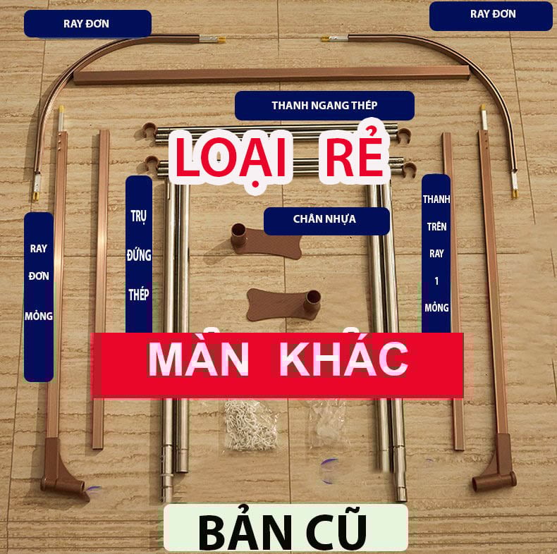 Màn khung - Mùng ngủ cao cấp chống muỗi không khoan tường