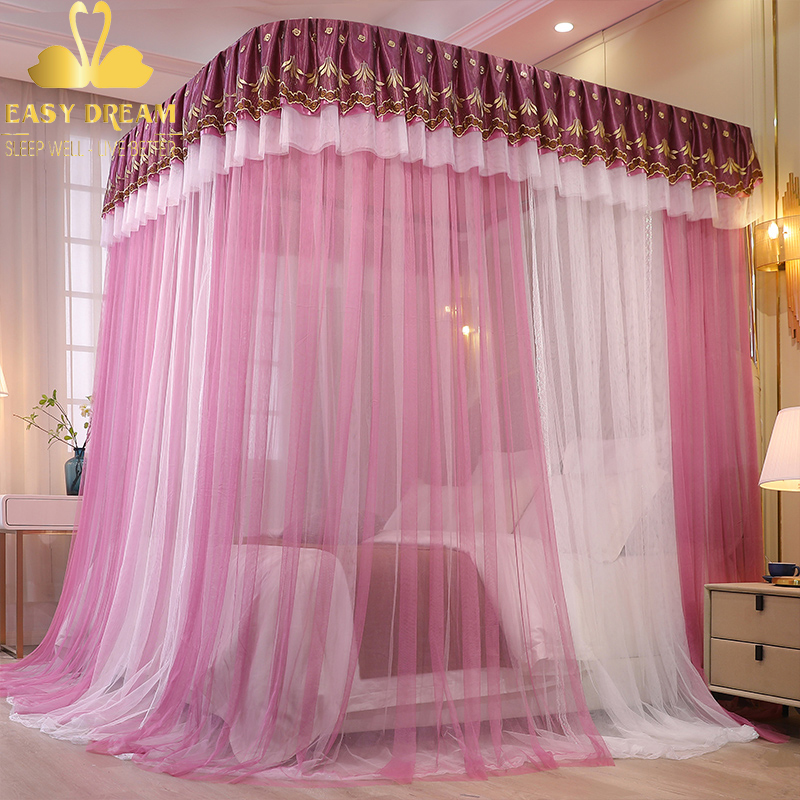 Màn khung ròng rọc kéo dây không khoan tường cao cấp - Mùng ngủ hiện đại chống muỗi - kiểu dáng công chúa