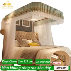 【 BẢN KÉO DÂY RÒNG RỌC 】 Màn khung ròng rọc kéo dây không khoan tường cao cấp EASY DREAM - Mùng ngủ hiện đại chống muỗi - kiểu dáng công chúa