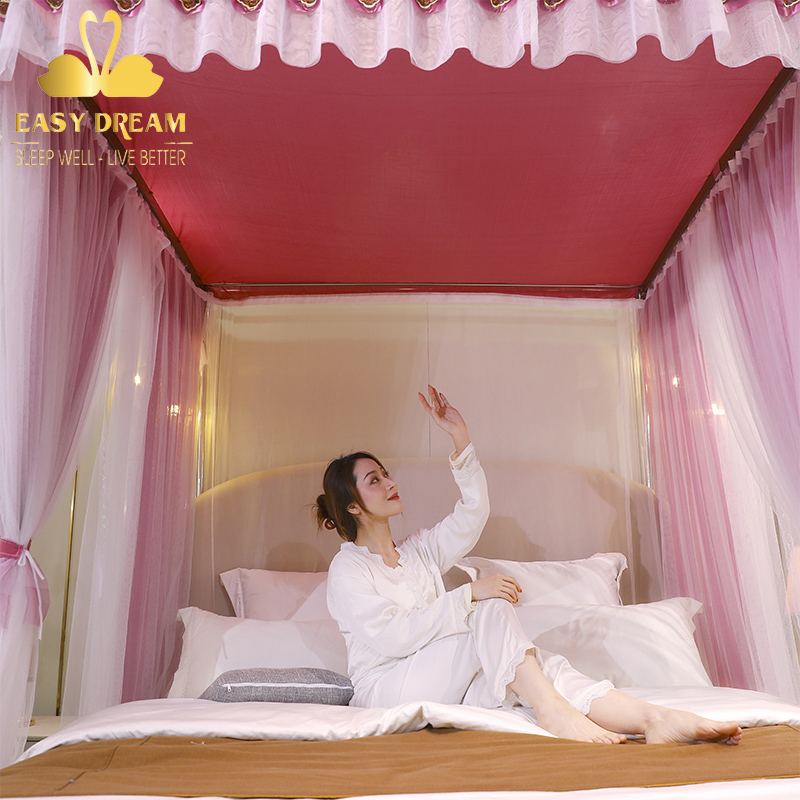 Màn khung ròng rọc kéo dây không khoan tường cao cấp - Mùng ngủ hiện đại chống muỗi - kiểu dáng công chúa