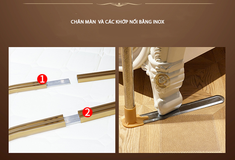 Màn mùng khung không khoan tường chống muỗi , decor,trang trí phòng ngủ, phòng cưới,  đẹp