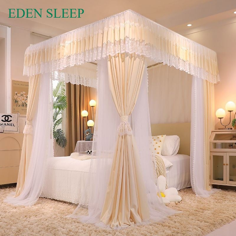 Màn chống muỗi cho phòng ngủ gia đình mùng khung rèm giường trọn bộ màn khung chống muỗi 3 cửa