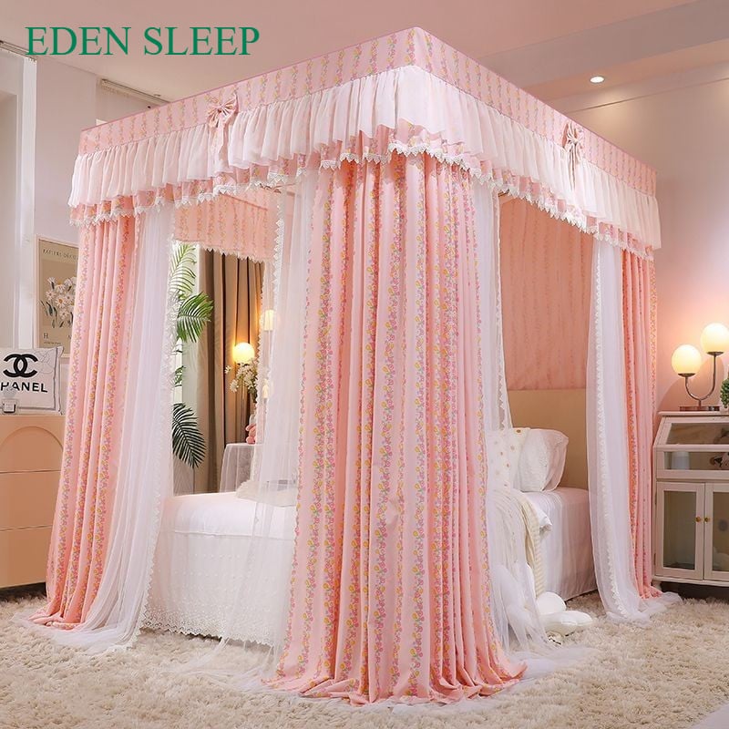 Màn chống muỗi cho phòng ngủ gia đình mùng khung rèm giường trọn bộ màn khung chống muỗi 3 cửa