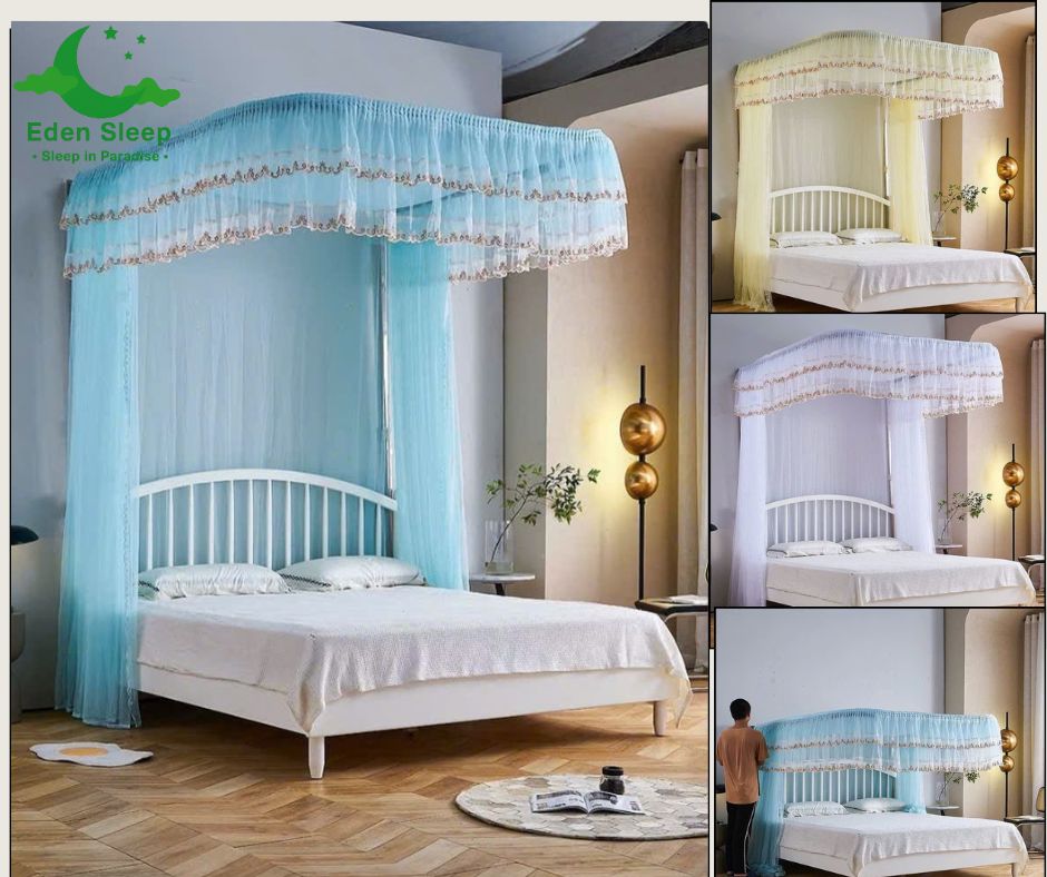 Màn khung không khoan tường   +  kéo dây + tăng chỉnh chiều cao -mùng ròng rọc chống muỗi cao cấp đẹp mẫu mới