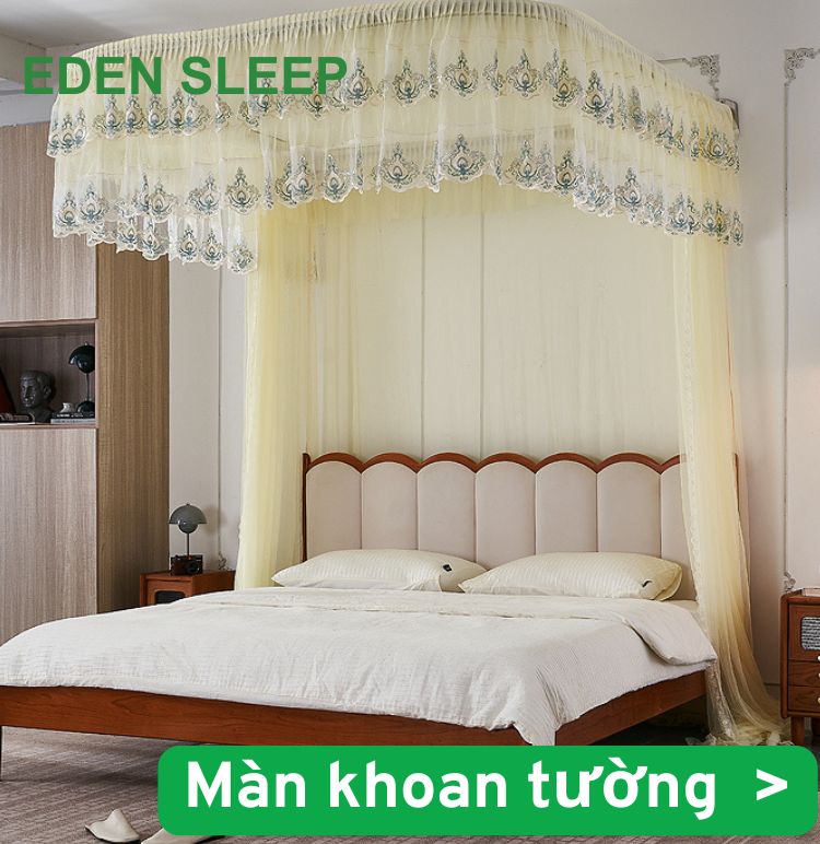 Mùng khung khoan tường 822 - gắn tường mẫu mới 2025 chống muỗi dễ lắp tai nhà
