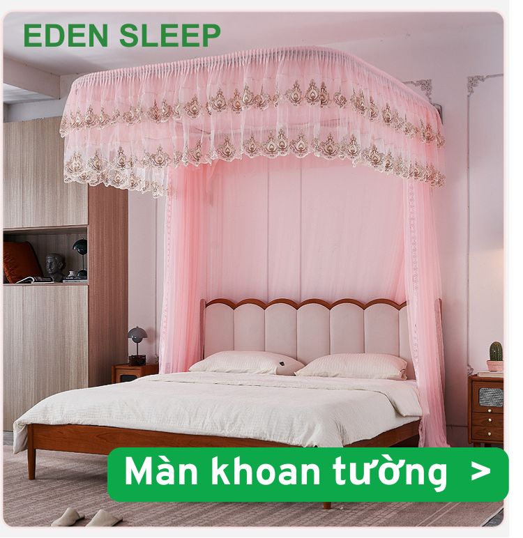 Mùng khung khoan tường 822 - gắn tường mẫu mới 2025 chống muỗi dễ lắp tai nhà