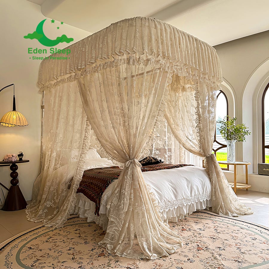 Màn mùng khung  không khoan tường - màn ngủ công chúa,chống muỗi