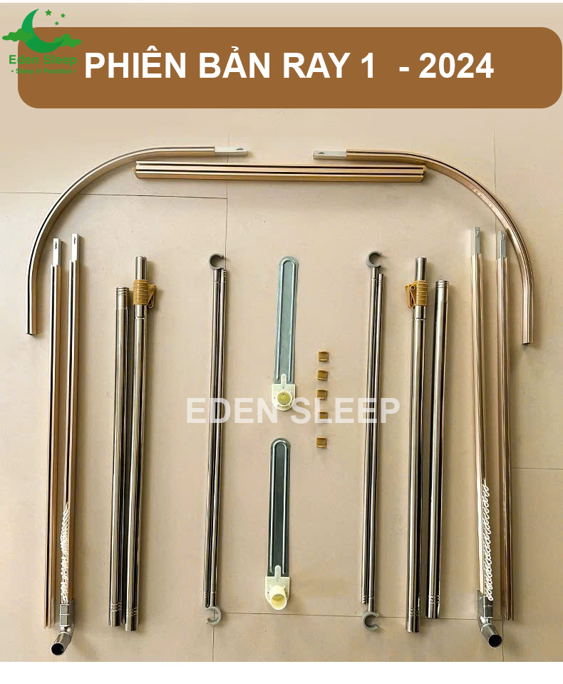 Màn mùng khung  không khoan tường - màn ngủ công chúa,chống muỗi kiểu dáng khách sạn resort