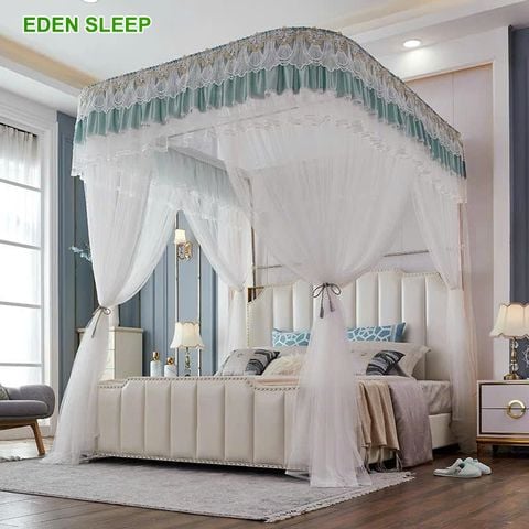 Màn (mùng ) khung không khoan tườngcó dây kéo ròng rọc cao 2m25 khung inox vải tuyn chống muỗi