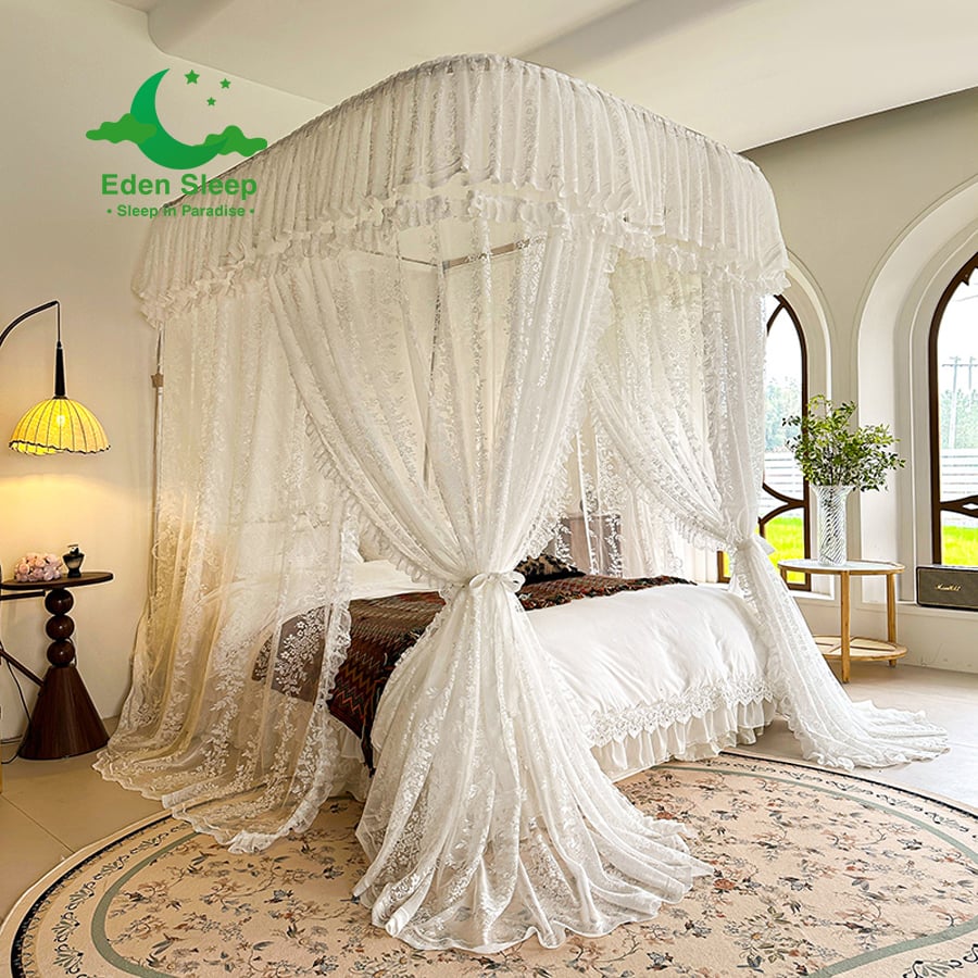 Màn mùng khung  không khoan tường - màn ngủ công chúa,chống muỗi