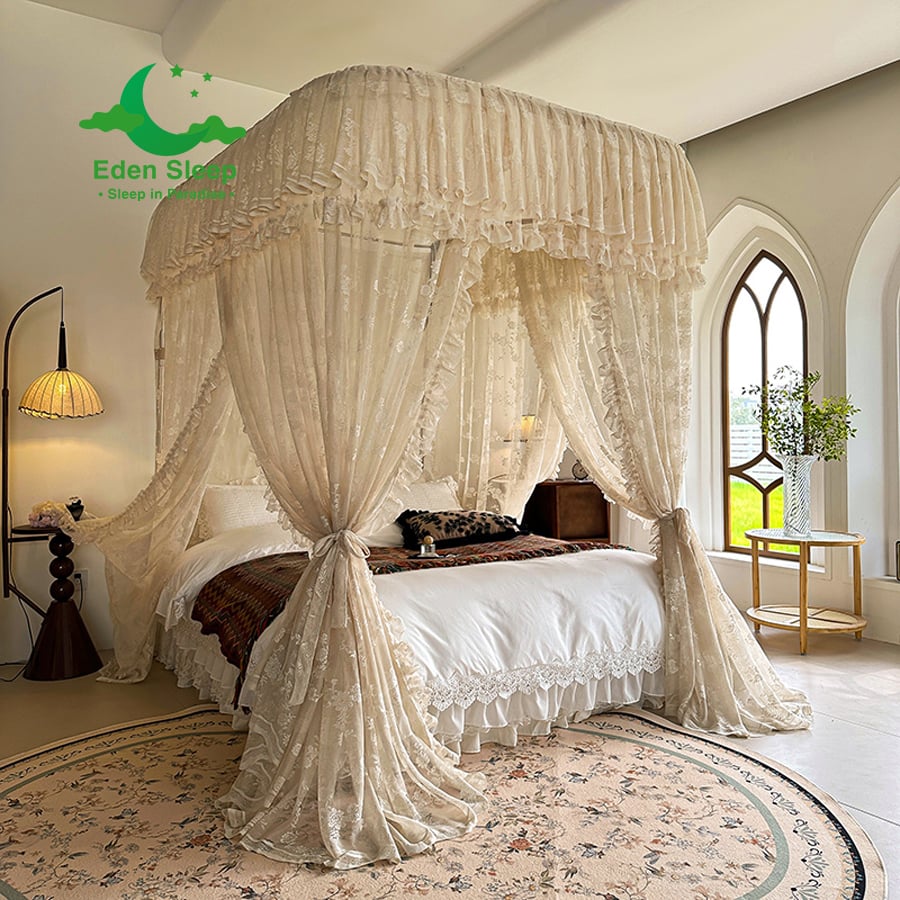 Màn mùng khung  không khoan tường - màn ngủ công chúa,chống muỗi