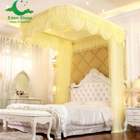 Màn khung khoan gắn tường  kéo dây mùng ròng rọc chống muỗi cao cấp đẹp mẫu mới