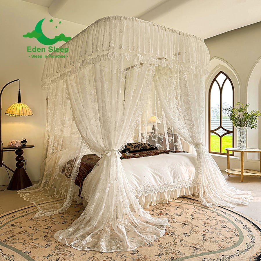 Màn mùng khung  không khoan tường - màn ngủ công chúa,chống muỗi